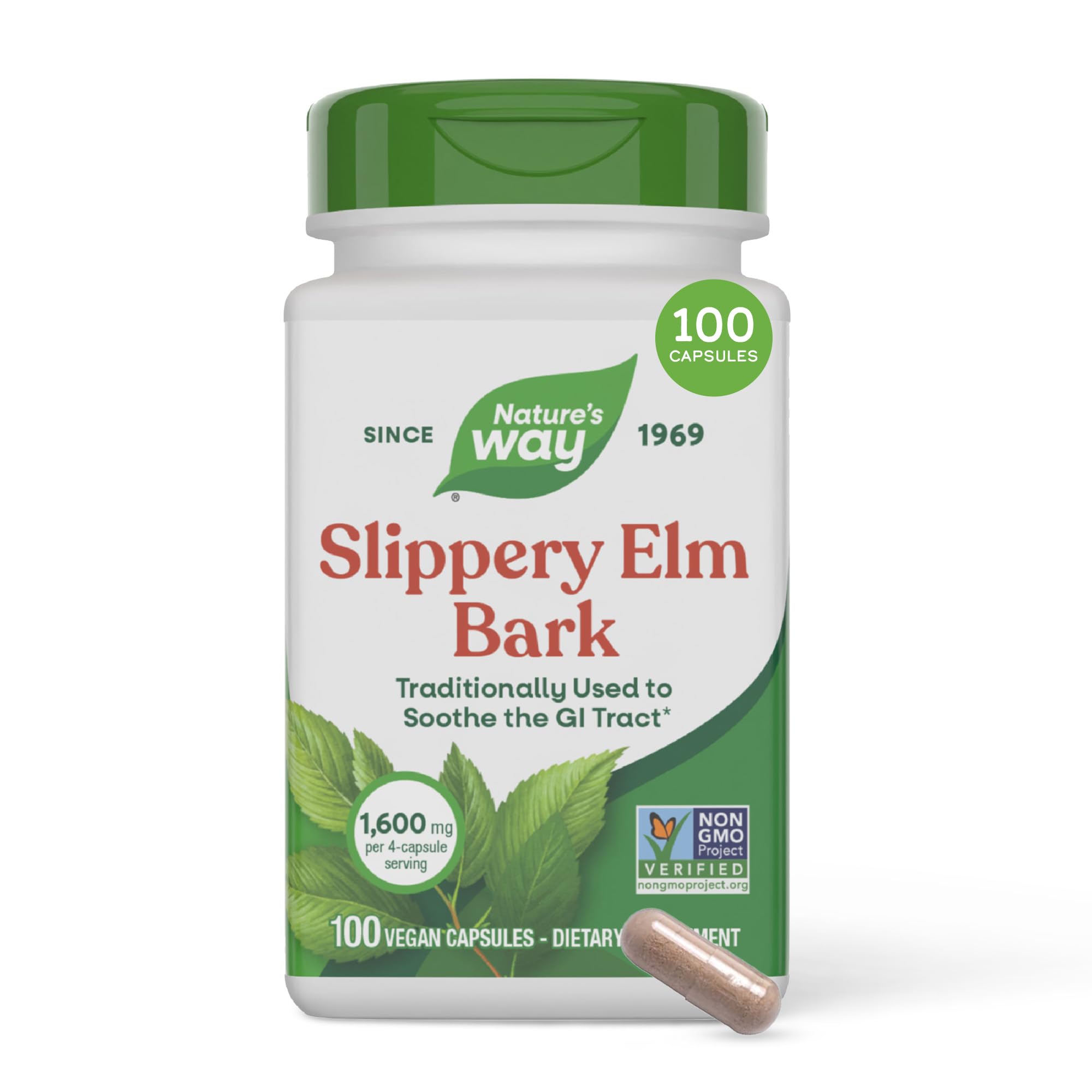 Nature's Way, Slippery Elm Bark, 400 mg, 100 Veggie Caps-picture-37