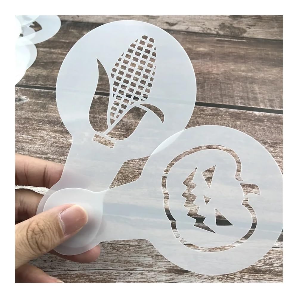25 plantillas de café con leche para tartas, cupcakes, capuchino y barista