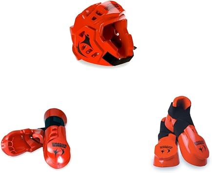 Macho Warrior 5 piece sparring gear set red child large