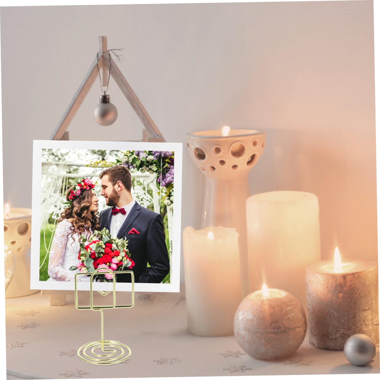 Cabilock 3 Series Soporte De Tarjetas De Mesa De Forma Titulares De De Mesa para Bodas Clips para Fotos Y Notas Material De Alambre Resistente Y Estable 20 Piezas*3