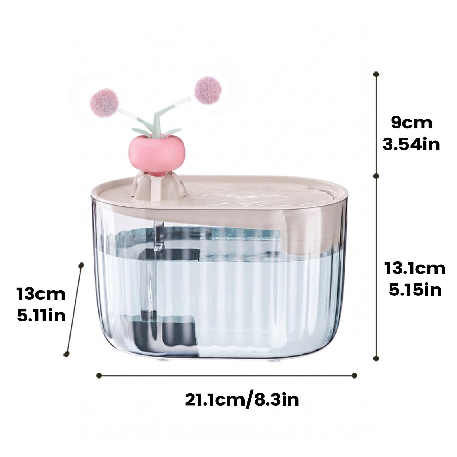 Per Gatti con Dispenser Automatica Trasparente a Spina di Capacità 1,8 L | Fontana D'Acqua Per Animali Per l'Appartamento l'Area Giochi la Camera da l'Abitazione