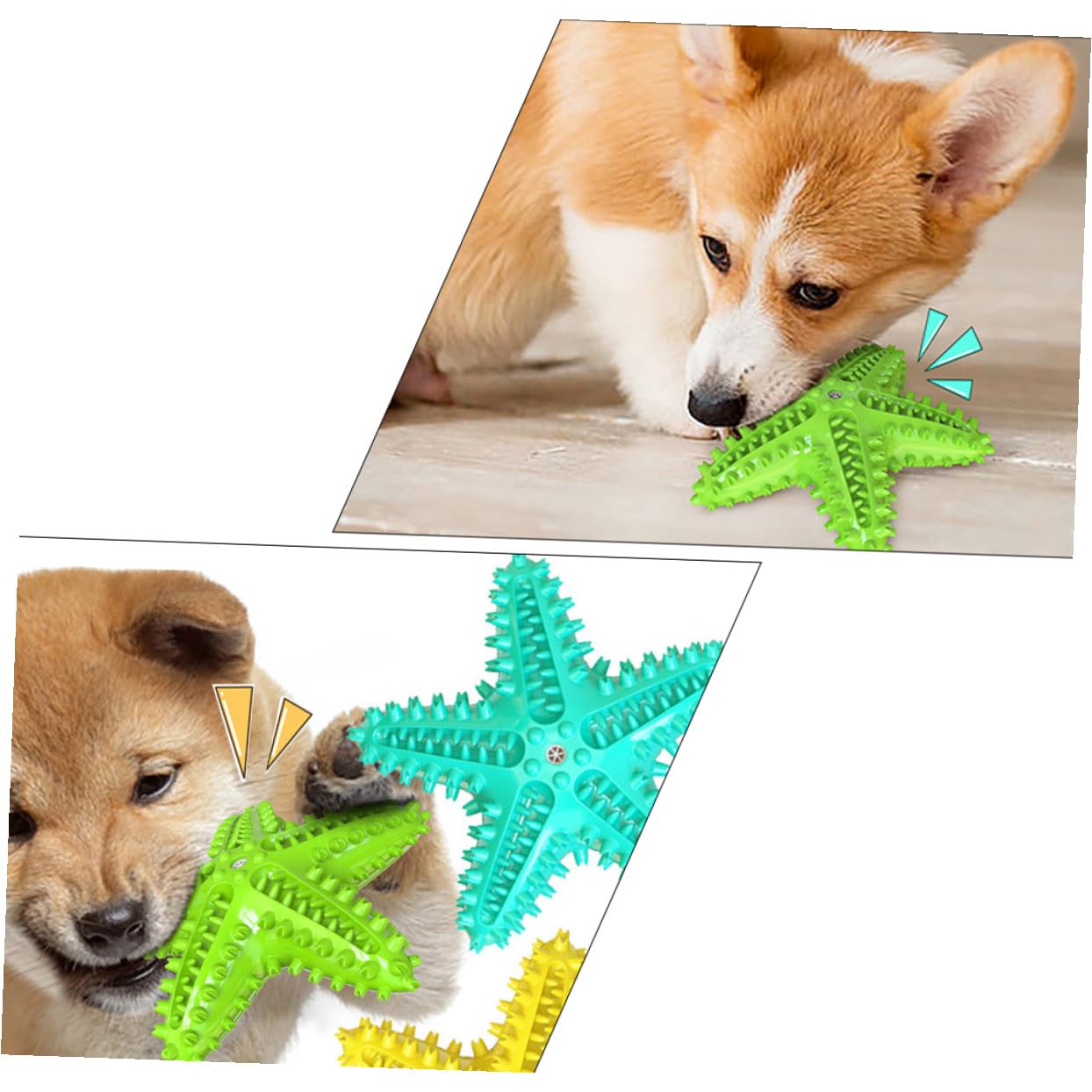 2 Piezas mordedores para Estrellas de mar Juguetes de Cepillo de para Perros Juguetes para Masticar Perros para Cachorros de Navidad para Cepillo de