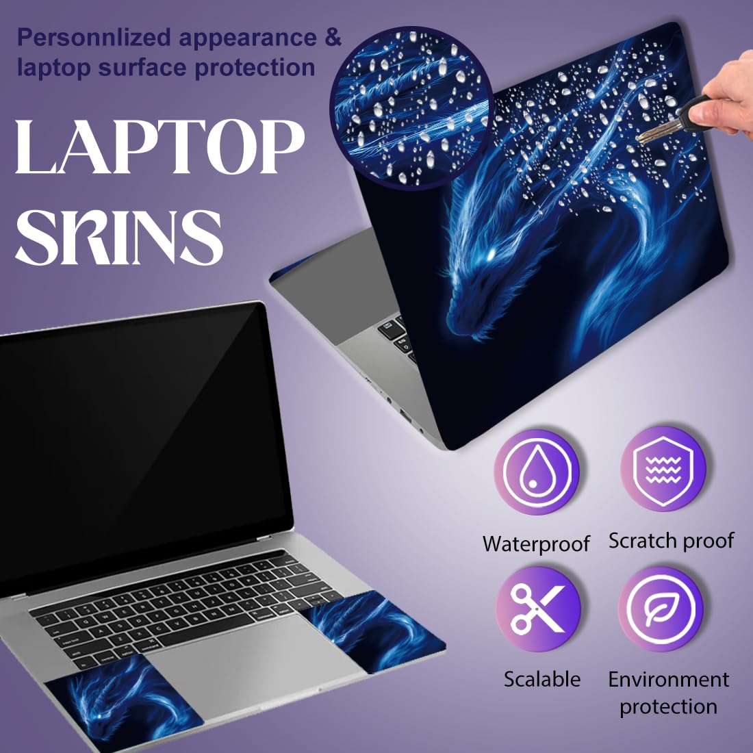 SUPERDANT Autocollant Ordinateur Portable Mandala Flower En PVC