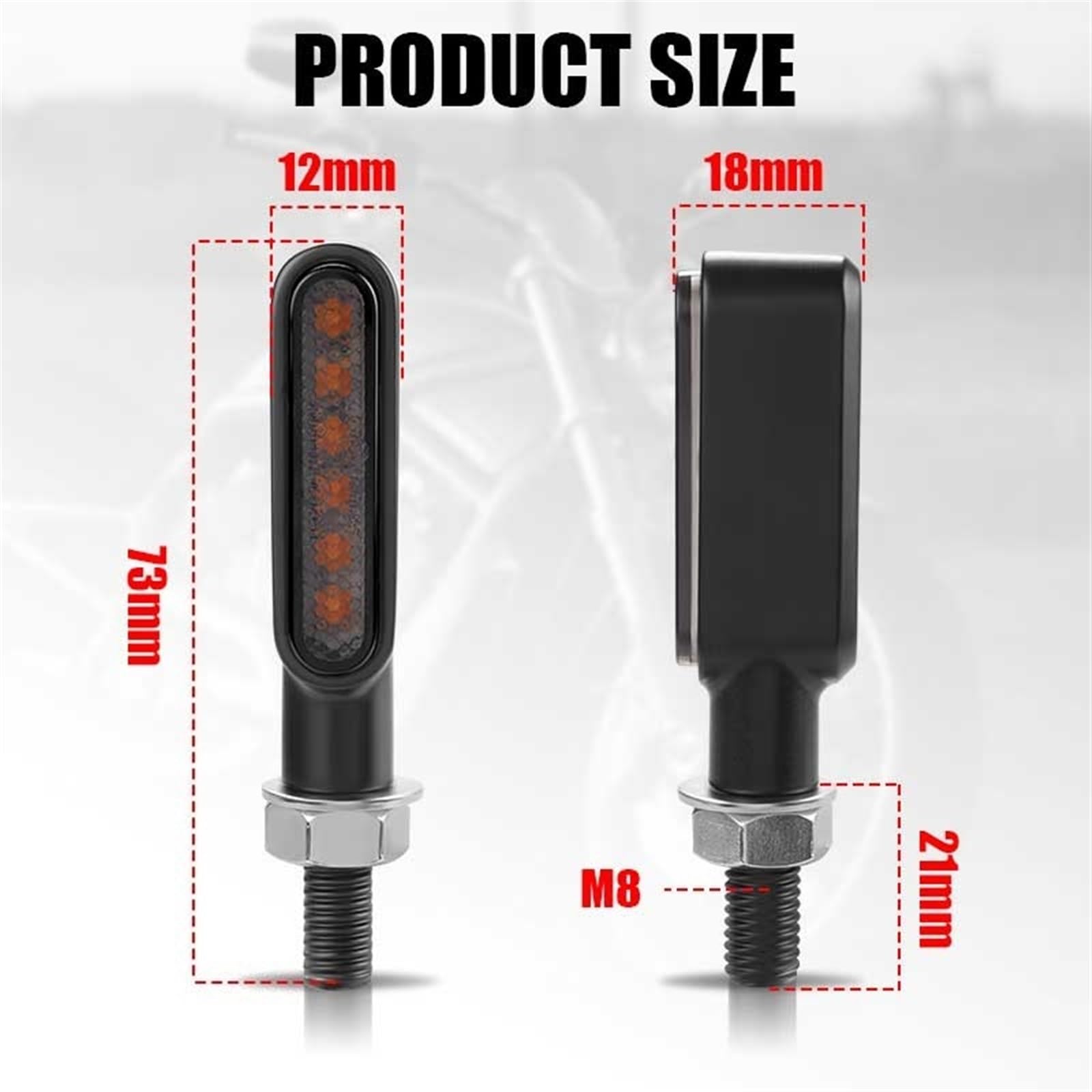 señal giro motocicleta Intermitentes LED Para Motocicleta, Luces, De Señal Giro Para Cafetería, Accesorios Universales 8 Mm