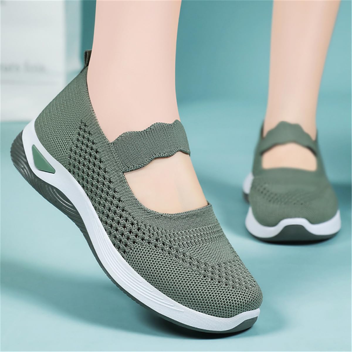 Zapatos Slip-On de Verano para Mujer - Loafers Ligeros y Transpirables, Antideslizantes & Acolchados,Zapatos Casuales de Punta Redonda para el Día a Día, Azul/Rosa/Negro/Khaki/Morado,Talla 36-42