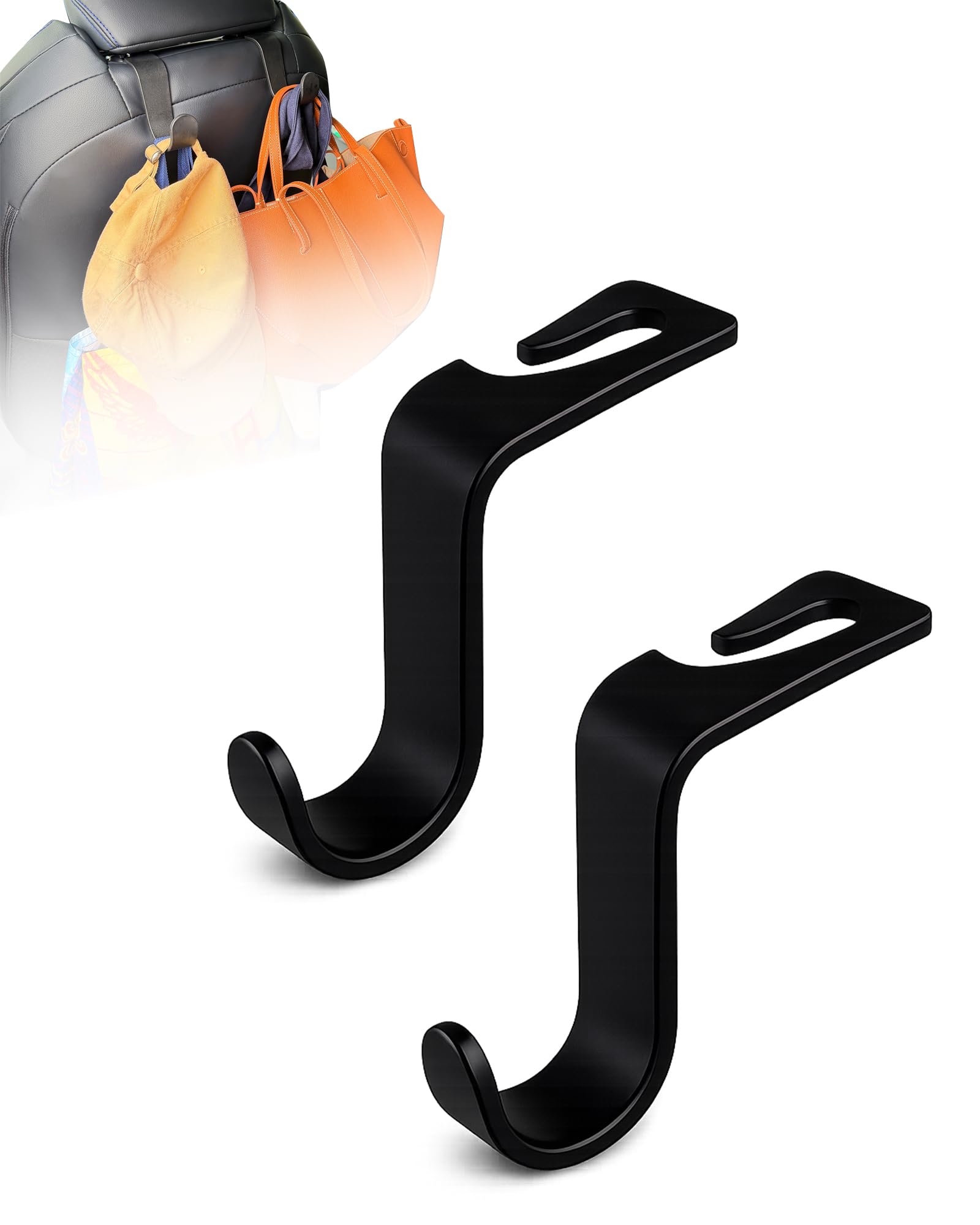 Travel Depot Car Headrest Hooks, 50.7 LB Heavy Duty Purse Hooks, 2-Pack