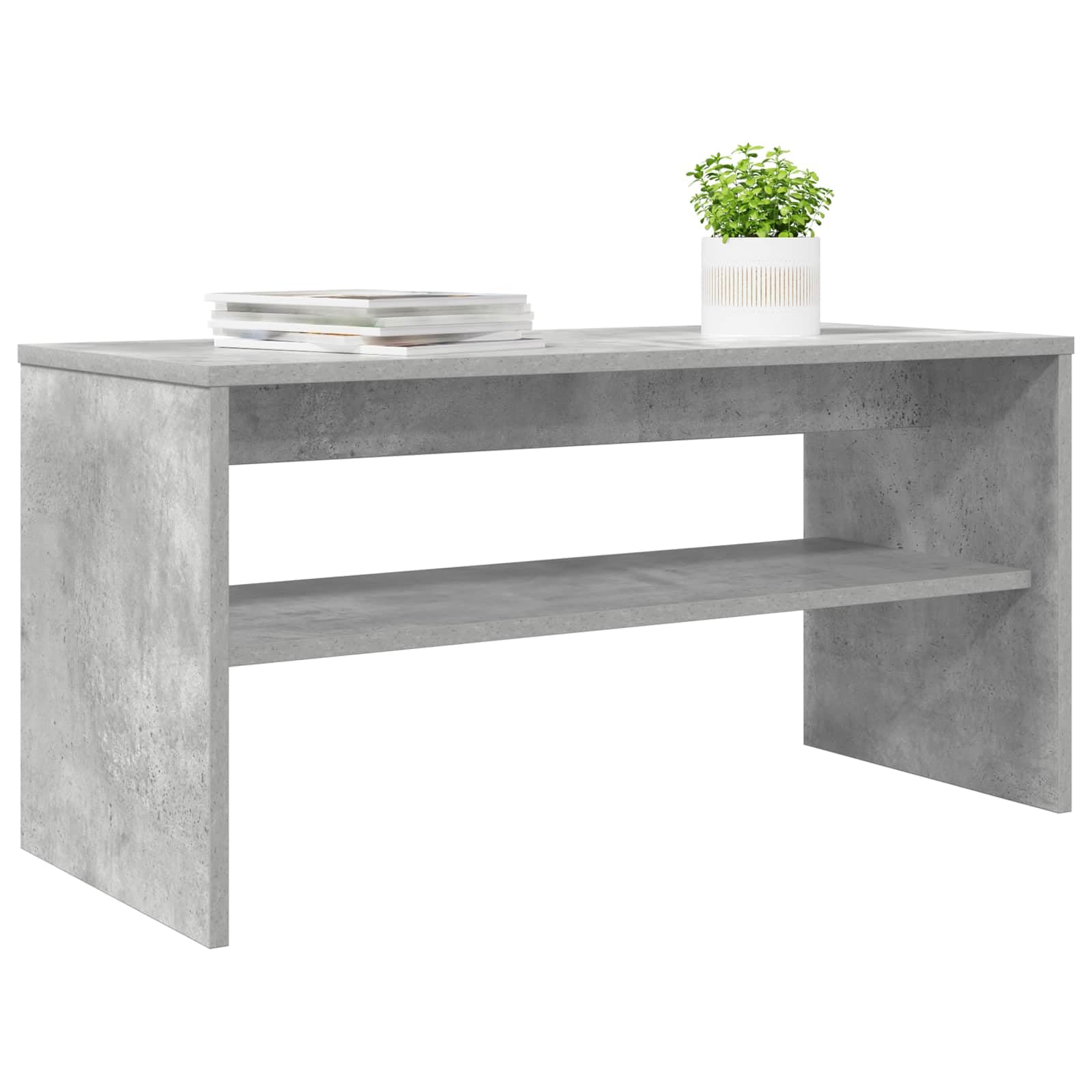 Mobile TV grigio cemento in legno 80 x 35 x 40 cm con ripiano, mobile basso e spazio portaoggetti, moderno mobile da soggiorno per dispositivi multimediali e angolo gaming