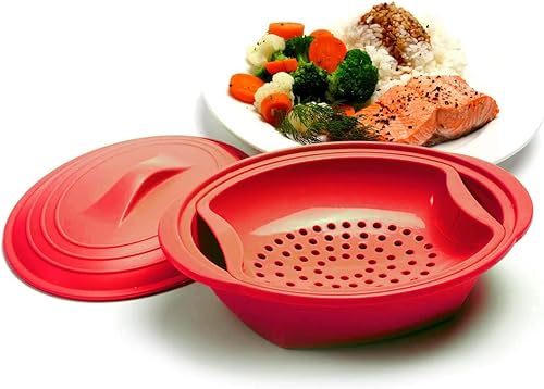 Miniatura 5 de Norpro, Vaporizador de silicona roja con inserto, 32 oz