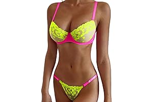 Alluring Glow: Radiant Neon Panties with Heartfelt Embellishment