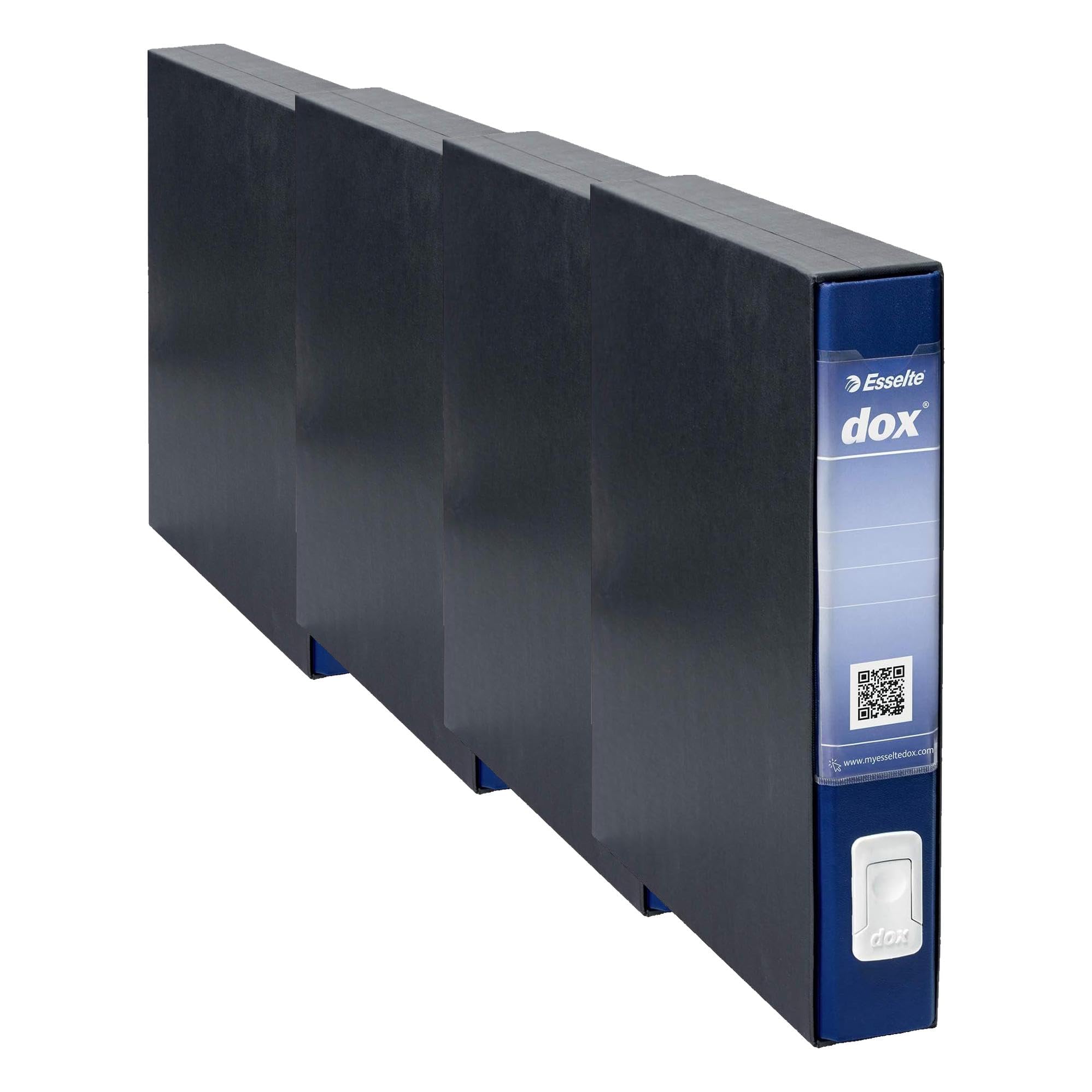 Esselte Dox 4 Raccoglitore a Leva, Formato Commerciale D5, Blu, 1 Pezzo (Confezione da 4)