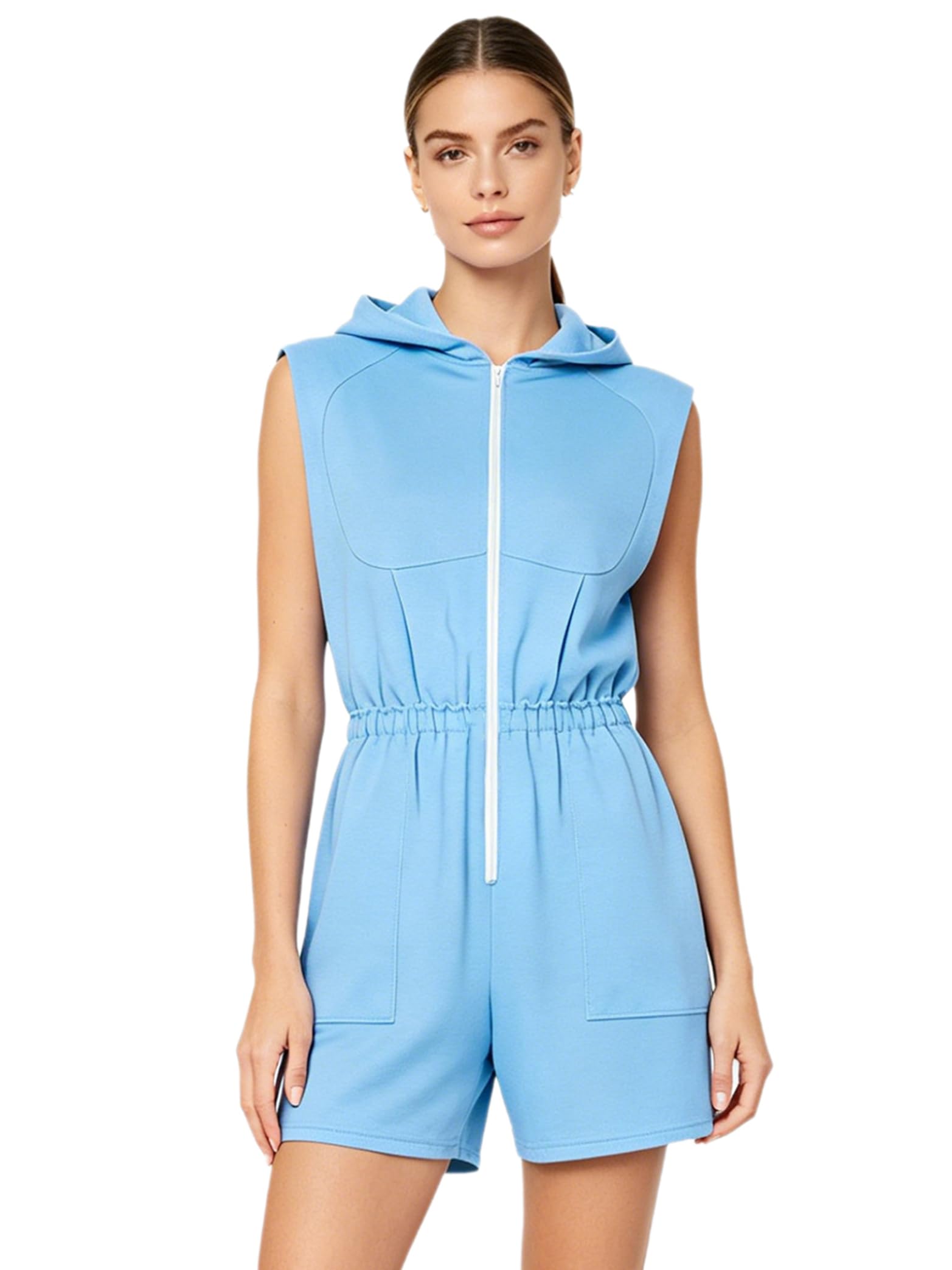 Leotard Donna Salopette Corta Con Cappuccio Overall Con Cappuccio Donne Salopette Tasche Cargo Abbigliamento Sportivo Vacanza