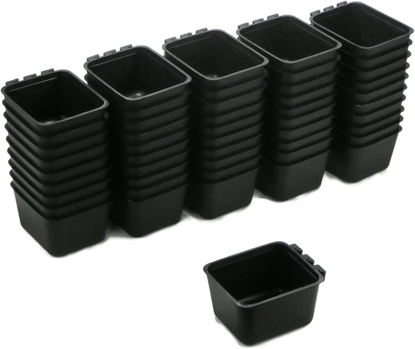 The ROP Shop | 50-Pack - Black Cage Bowls Made of Durable Plastic for Farm Animals and Pets
