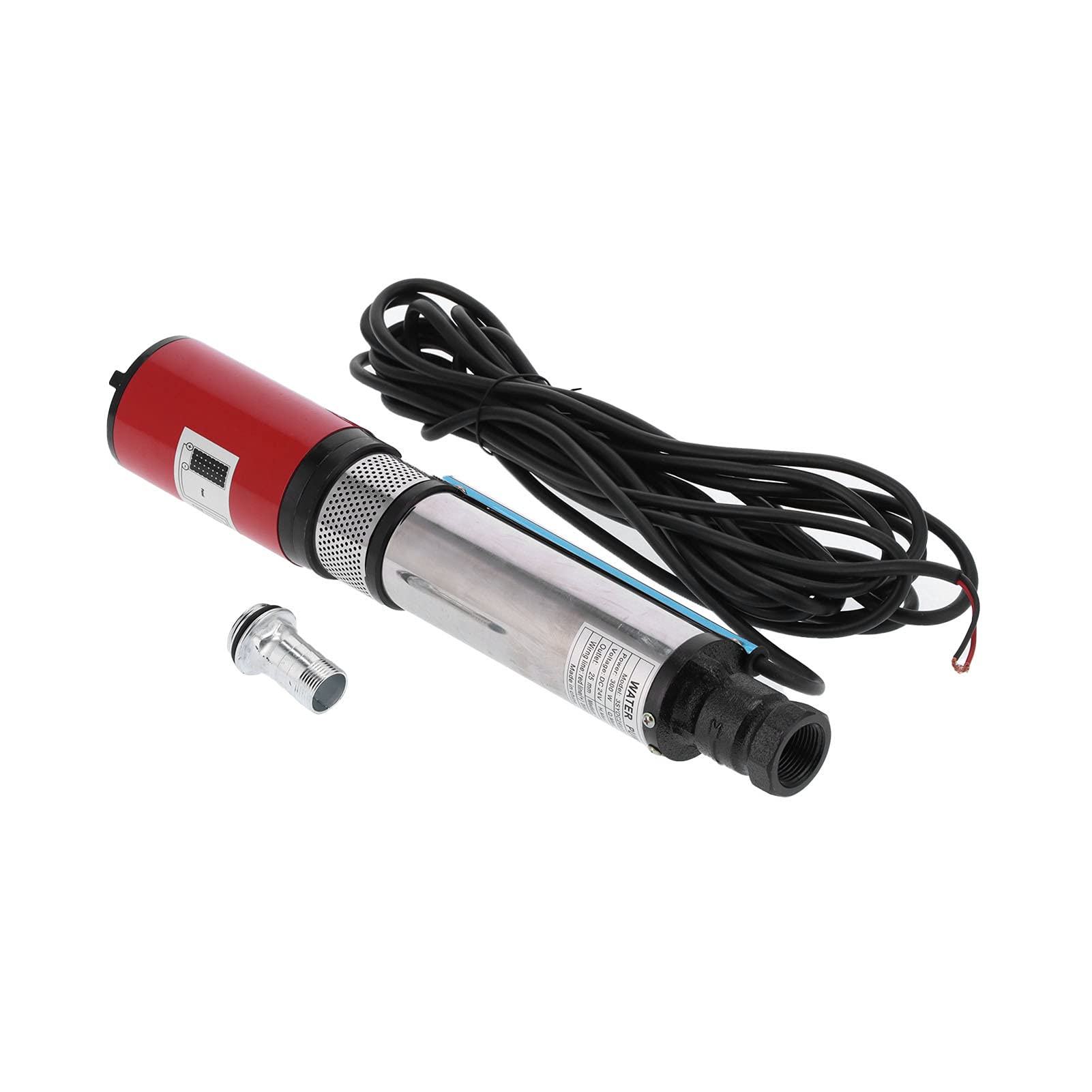 Akozon Bomba de Pozo Profundo de CC, Bomba Solar Grande de 24V de de 35M con Motor de Latón e Impulsor Flotante para Agricultura de Riego Hidráulico