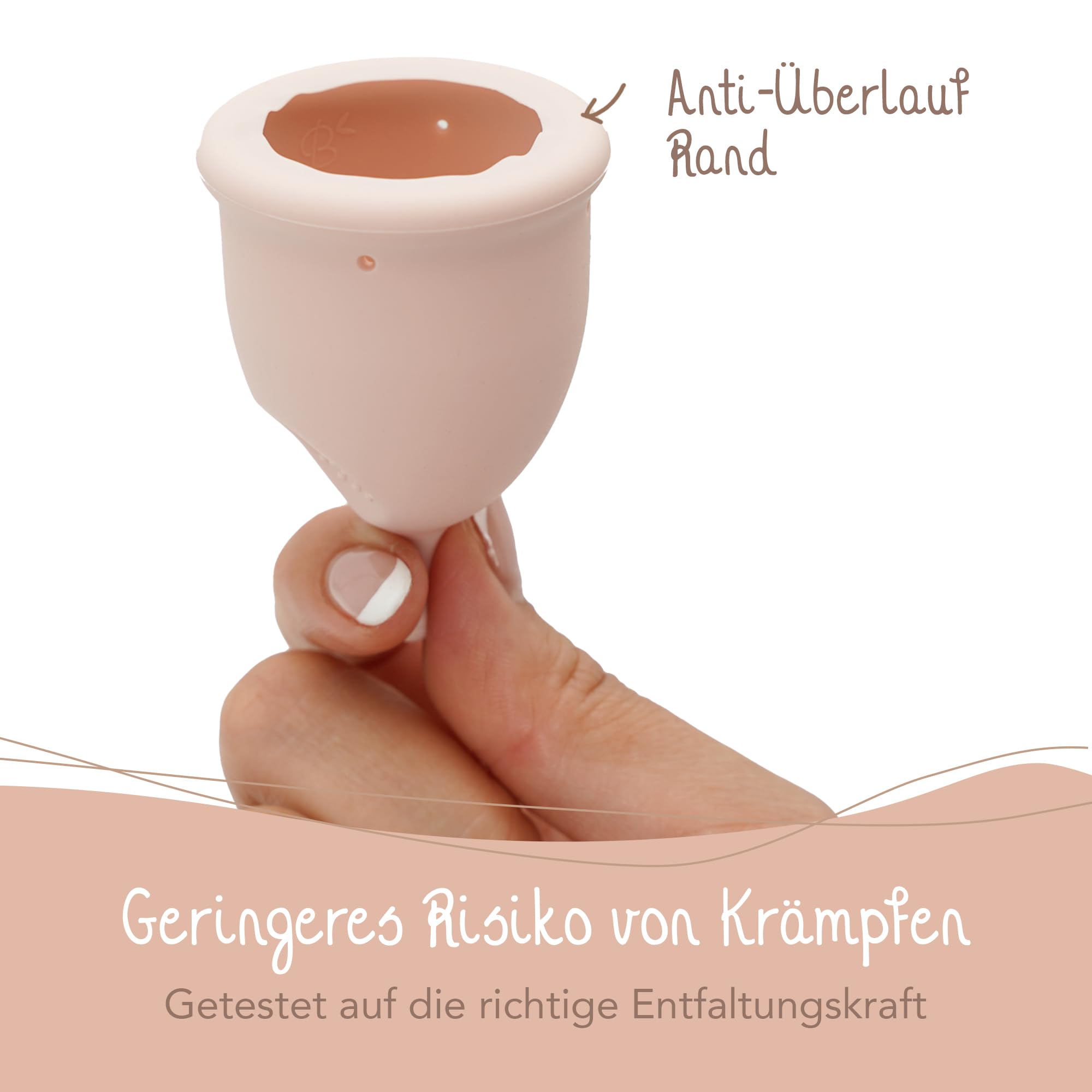 Bamboozy Luxus Menstruationstasse mit Sterilisator (M) - Wiederverwendbare Menstruationstasse aus Medizinischem Silikon - Bis zu 12 Stunden Schutz - Nachhaltig, Plastikfrei, ohne BPA