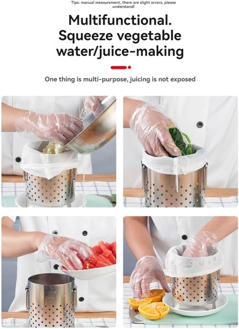 Fruit Wine Press Honey Press Extractor Household Stainless Steel Barrels Cheese Tincture Herb Manual Press machine Press Beekeeping Tool with T-Handle, Stable Base