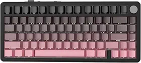 ATTACK SHARK X85 Teclado mecânico para jogos sem fio 75% Gasket com botão,BT5.0/2.4G/USB-C,acolchoamento de cinco camadas,RGB,5000mAh,troca a quente,teclas com impressão lateral (Blackberry)