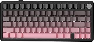 ATTACK SHARK X85 Teclado mecânico para jogos sem fio 75% Gasket com botão,BT5.0/2.4G/USB-C,acolchoamento de cinco camadas,RGB,5000mAh,troca a quente,teclas com impressão lateral (Blackberry)