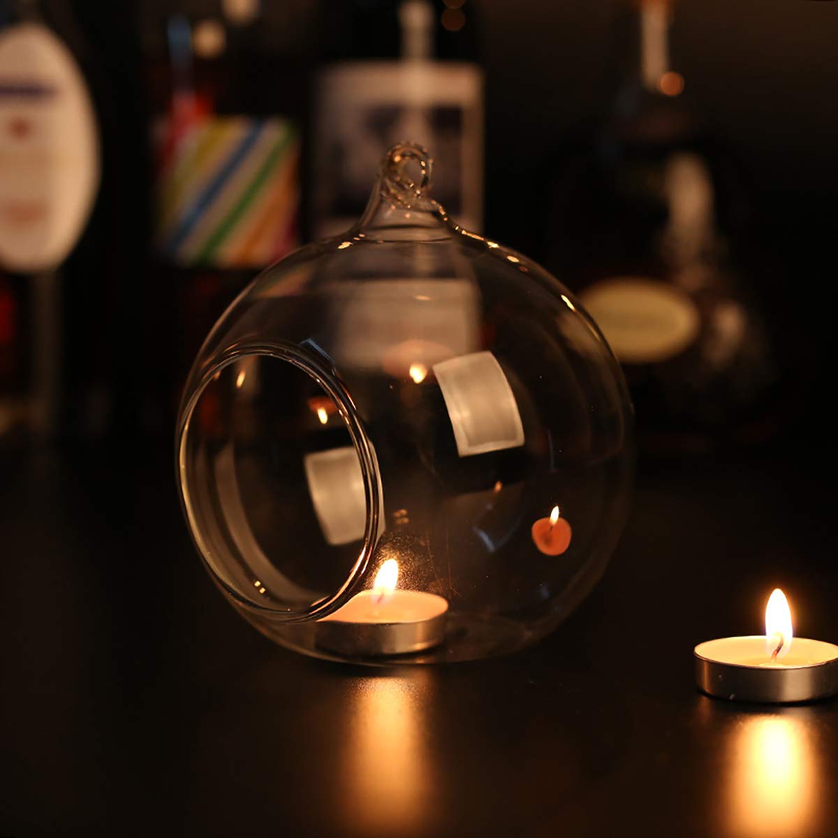 Portacandele Sospesi In Vetro - 24 Pezzi Globo 8cm | Per Terrari E Decorazioni - Foto 7