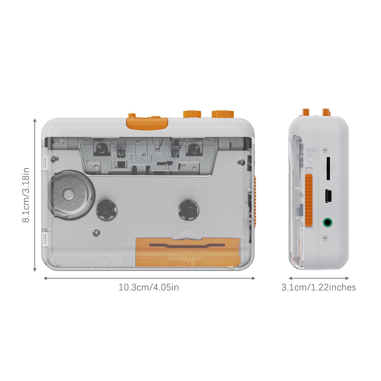 Docooler Reproductor de Cassette portátil – Cassette a MP3/CD grabadora a través de USB Compatible con portátiles y PC, 218SP Cassette Tape Tape a MP3 Converter Grabador vía PC Cassette Tape Player