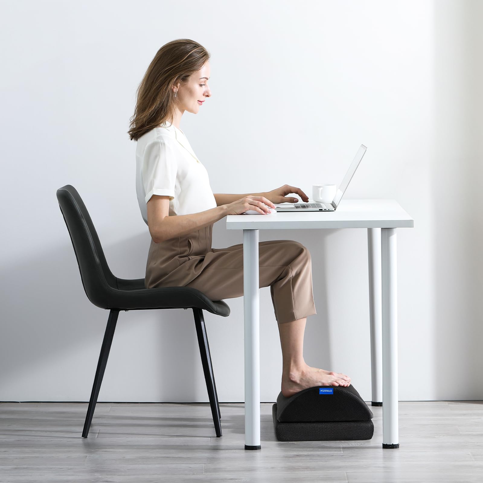HUANUO Repose-pieds Bureau avec 2 options de hauteur, Réglable Double Couche pour Maison, Voyage