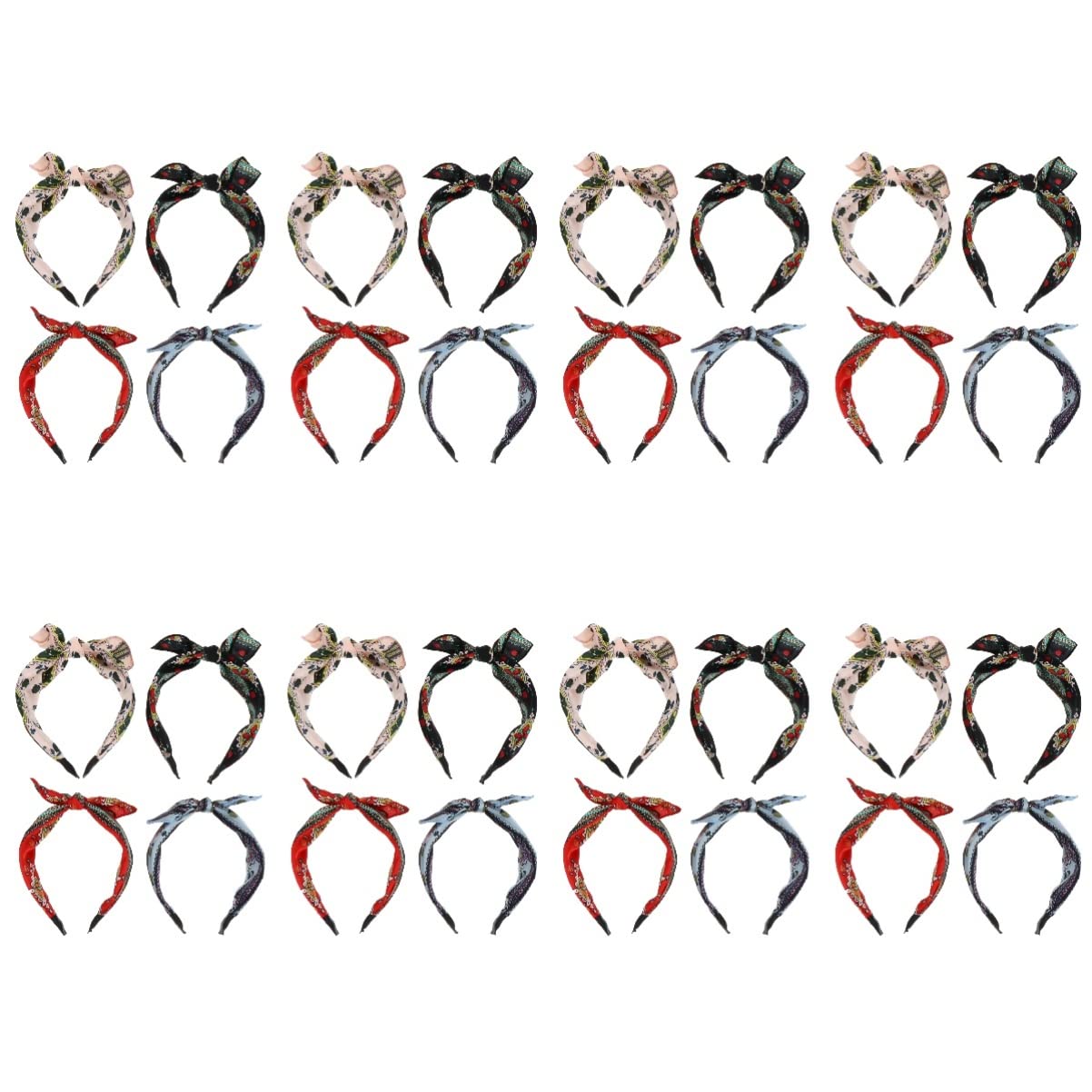 FRCOLOR 32pezzi Fasce Per Donna Con Design Fiocco e Colori Contrastanti Accessori Moda Per Feste e Occasioni Speciali
