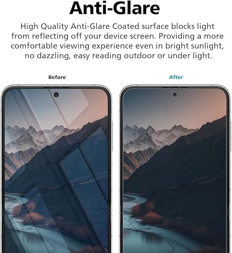 Miniatura 2 de DIACUBE Paquete de 3+3 para Samsung Galaxy Z Flip 4 5G, protector de pantalla mate antirreflejos EPU+TPU, paquete de 3 unidades de cubierta completa