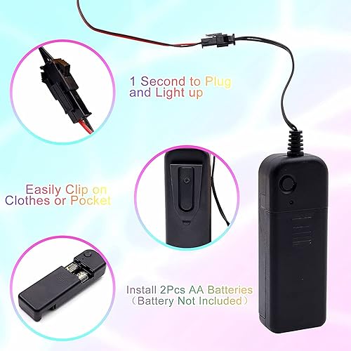 Miniatura 6 de El Panel de luz de papel flexible, máscara de corte electrouminiscente, iluminación de ojos, bricolaje, cosplay, decoración de fiesta,