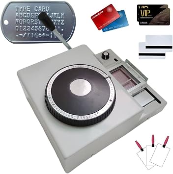 PVC Card Embosser for 85.5mm x 55mm, 72 Built-in Characters, Card Embosser Printer,Embossing Machine for VIP/ID Card Credit Card Printing