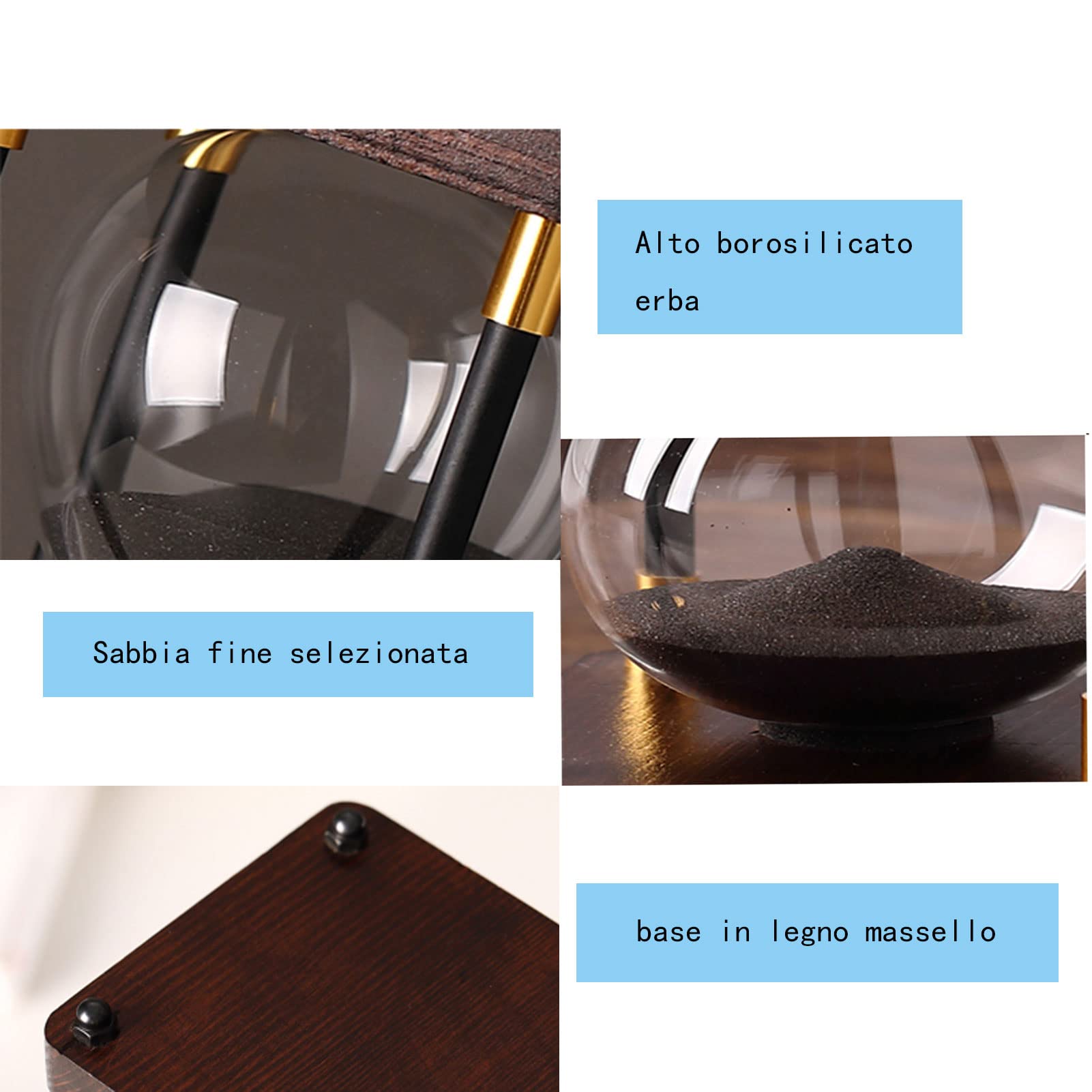 Sanduhr-Timer, Bunte Glas-Sanduhr, Holzrahmen, Sand, dekorative Sanduhr, Sanduhr-Timer for Kinder, Glas-Sanduhr, Sanduhr for Zuhause, Schreibtisch, Geschenke, Büro, Dekoration, kreative Geschenke (Co