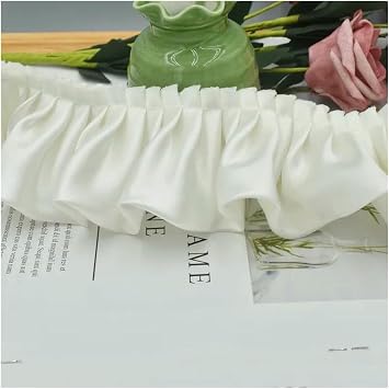 Lace Trim for Sewing,Ruffled Pleated Lace Trim,30Yards Double-Layer Folding Encrypted Satin Cloth DIY(Burgundy)