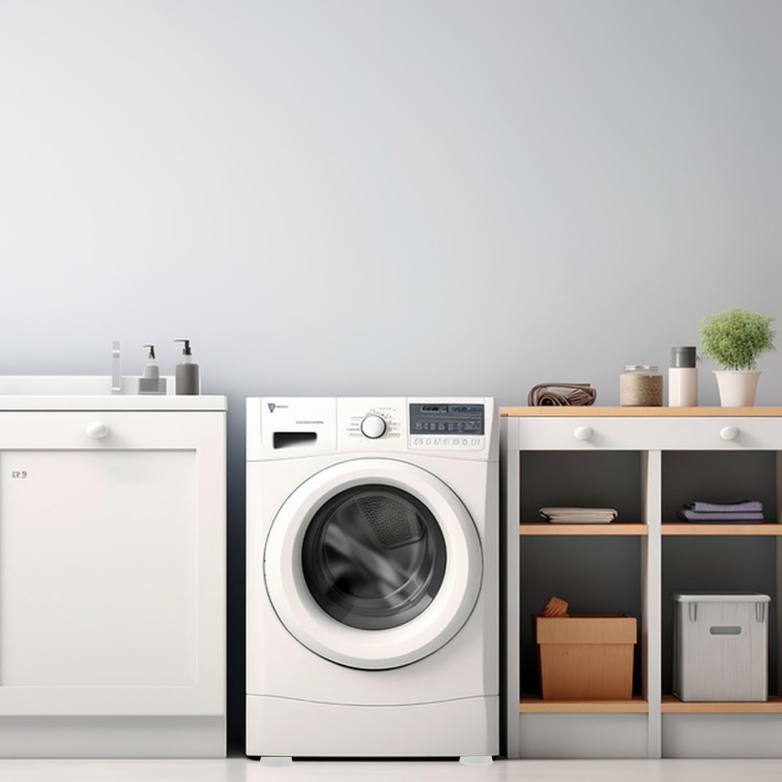 5 Set Tappetini Antivibrazione Da Piedi in Gomma Per Riduzione Rumore Stabilità Accessori Per Elettrodomestici Compatibili Con Lavatrice Asciugatrice 4 Pezzi*5