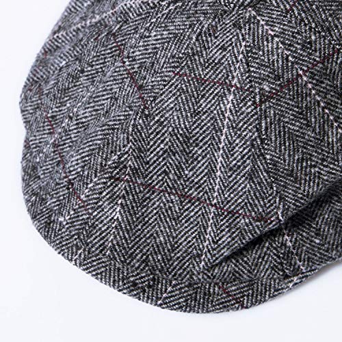 2 Pack Newsboy Hats For Men Classic 8 Panel Wool Blend Gatsby Ivy Hat, C-Brown/Grey #TOP2