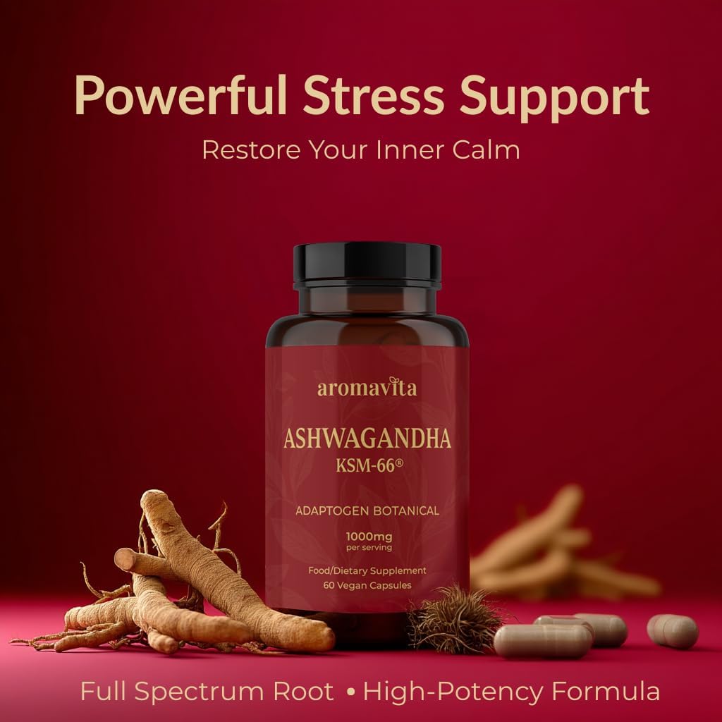 Ashwagandha Capsules – KSM-66® 1000mg Daily Dose – Pure Organic Root Powder Extract Ayurvedic Supplement - Focus Mood Support Increase Energy Strength. Natural KSM for Superior Absorption. - Image 3