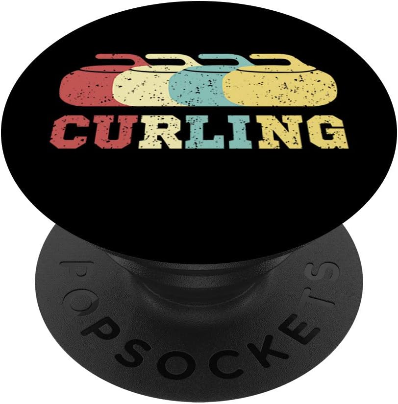 Curling Sport I Vintage Curling Stone Team Gift Idea PopSockets PopGrip: Swappable Grip for Phones & Tablets