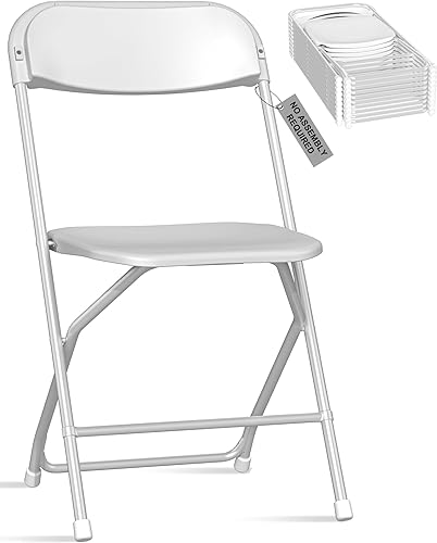 Miniatura 12 de Sillas plegables de resina con cojín, paquete de 4 sillas plegables blancas, sillas de plástico ligeras, cómodas sillas plegables para bodas,