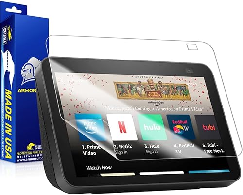 ArmorSuit Protector de pantalla MilitaryShield diseñado para Tienda Echo Show 8 (2021), cobertura máxima de película transparente HD antiburbujas