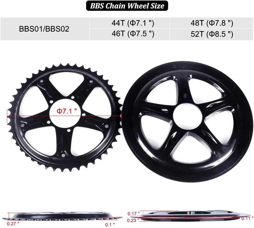 Roue de chaîne pour kit de conversion de vélo électrique Bafang BBSHD 46T - 2