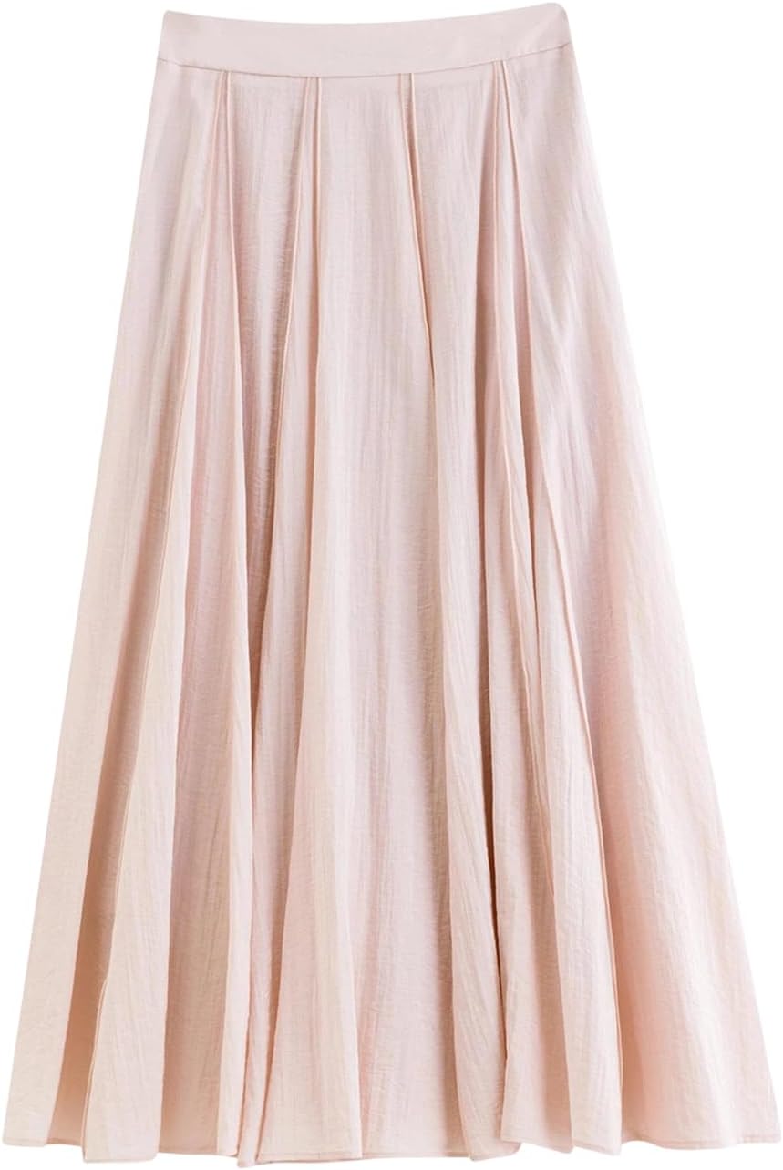 Women's Slim Fit Patchwork Midi Skirt Suitable for Office Vacation and Everyday Outings.