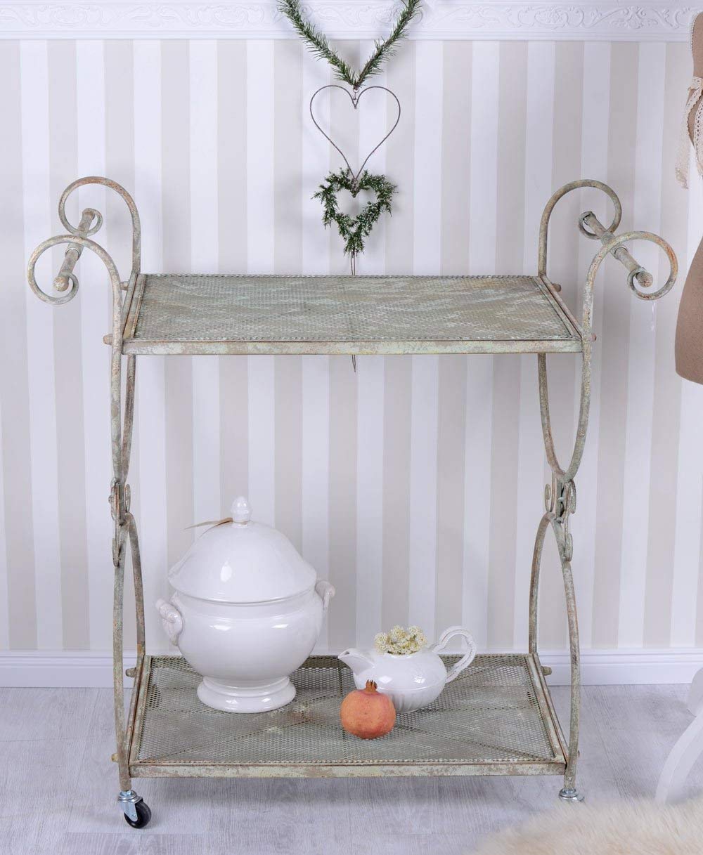Wózek piętrowy stolik kawowy Shabby Chic stół do serwowania koła wózek barowy wózek kuchenny aja092 Palazzo Exclusiv