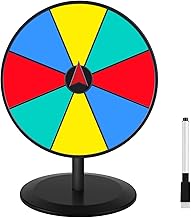 Prize Wheel 8 INCH Tabletop Roulette Wheel of Fortune Spin with Dry Erase Marker for Engaging Home Parties, Trade Show, Carnival Events,Party Birthday Wedding Housewarming