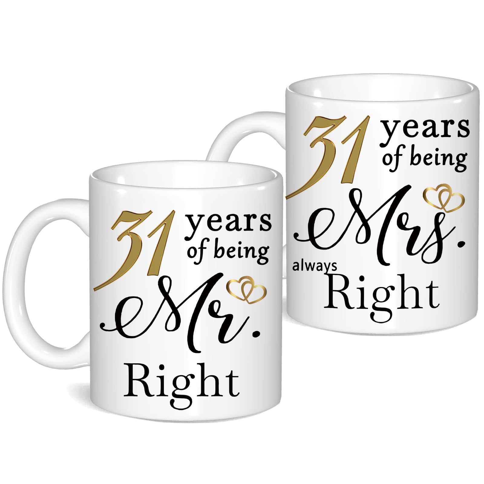 31 Year Anniversary Coffee Mugs Set of 2