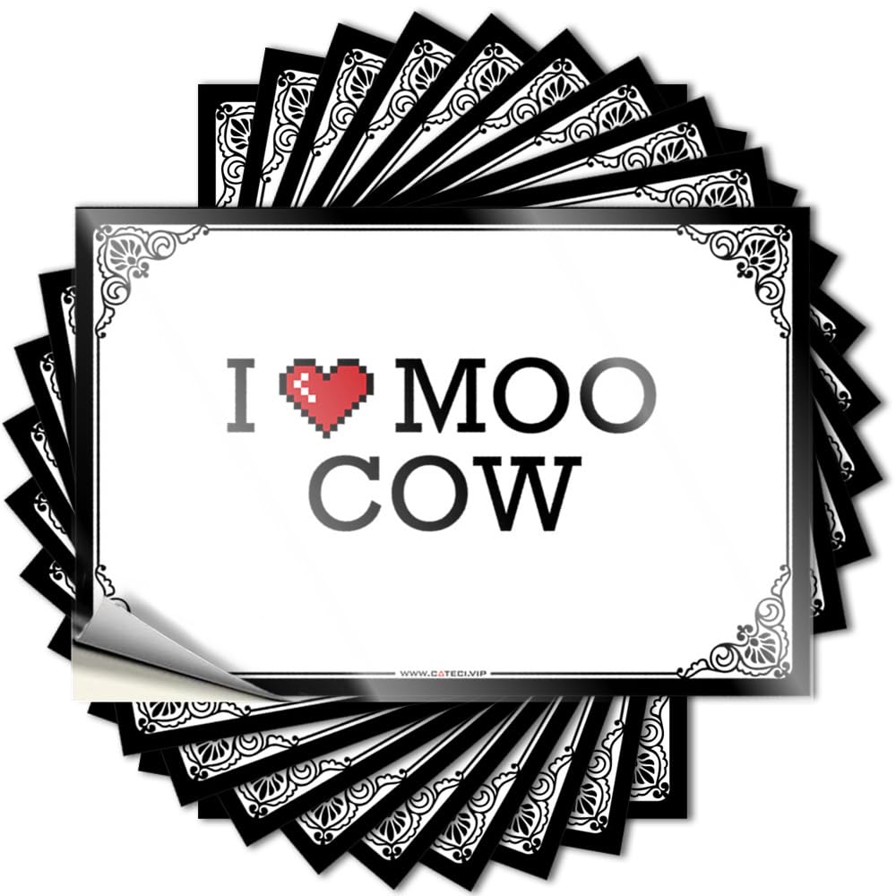 Teens Helmet Bumper | I Love Moo Cow Vintage for Colorful Decor(8X12CM)