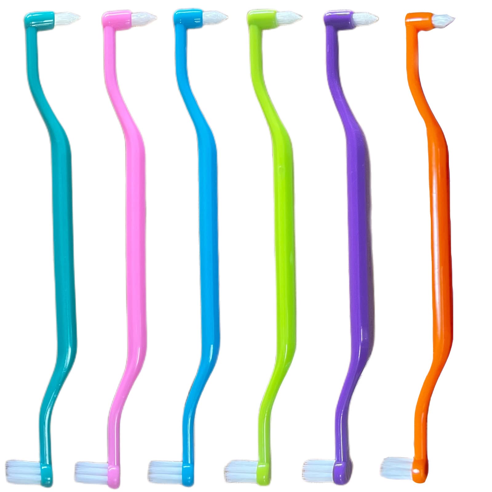 6 Pieces 2-in-1 Toothbrush with Interdental and Wisdom Teeth Brush Heads for Comprehensive Oral Care, Soft Single Interdental Brushes Between Teeth Wisdom Toothbrush for Braces
