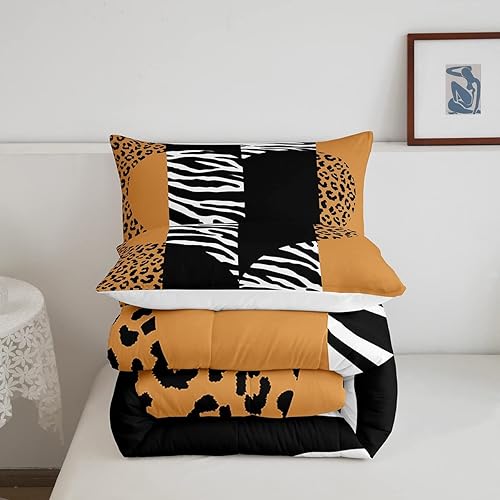 Miniatura 242 de Castle Fairy Juego de ropa de cama con estampado de cebra, tamaño matrimonial, juego de edredón de animales de África y vida silvestre, juego