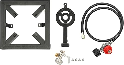 Miniatura 8 de Quemador de gas propano al aire libre, estufa de camping de gas portátil con manguera reguladora de propano de 3.9 ft, cocina individual, campamento