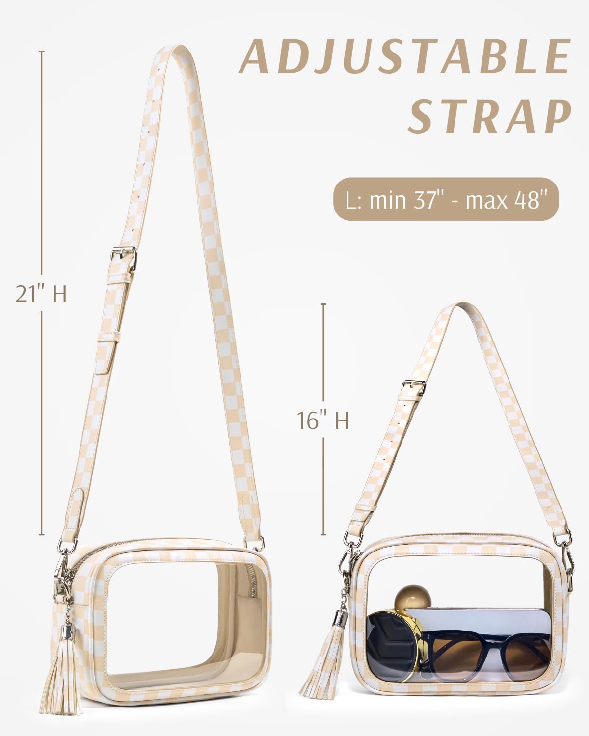 Clear Bag for Stadium Events, Clear Purse Stadium Approved Crossbody Bag for Concerts Sports Festivals Events Women - Image 6