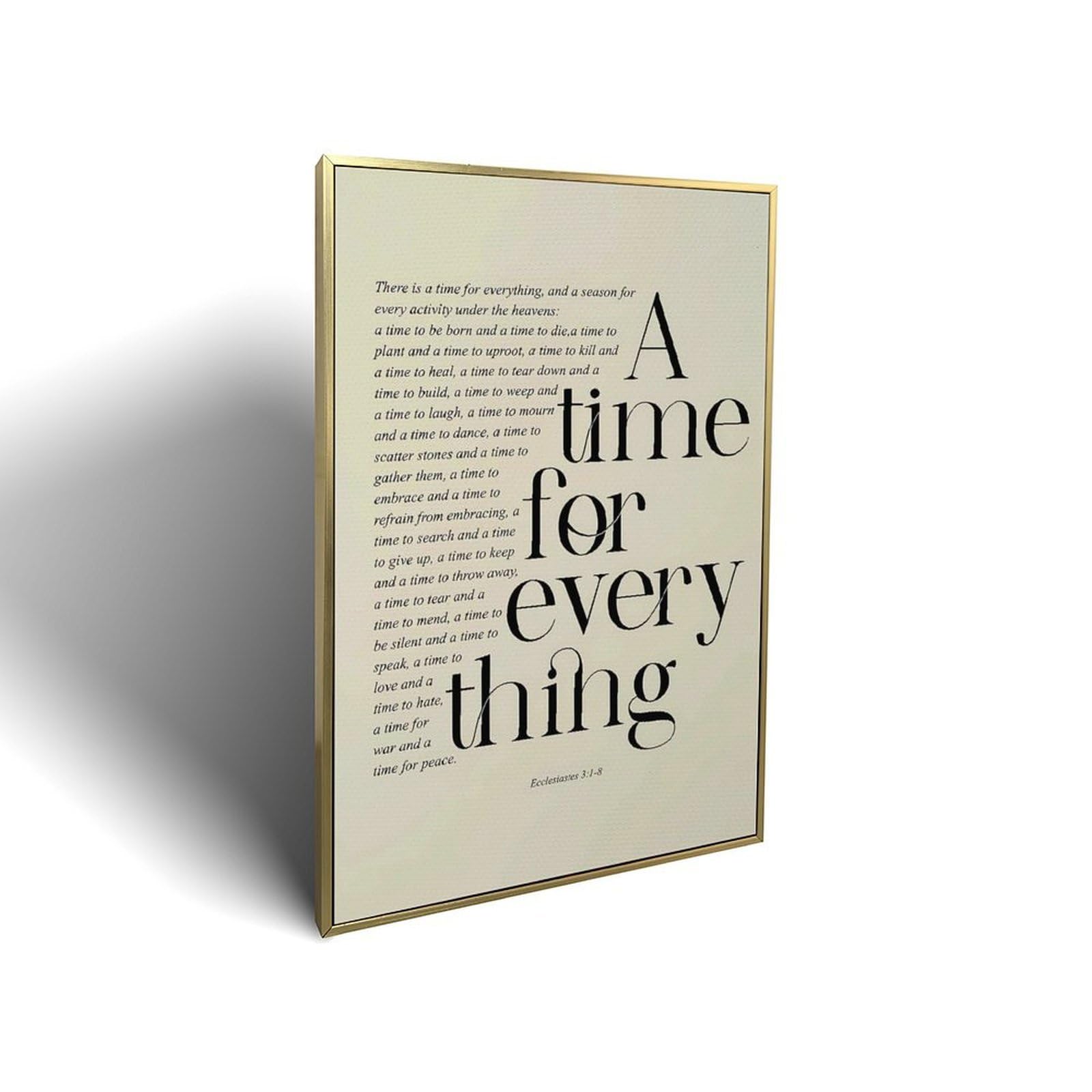 Ecclesiastes 3 1-8 A Time for Everything Bible Verse Framed Canvas Wall Art