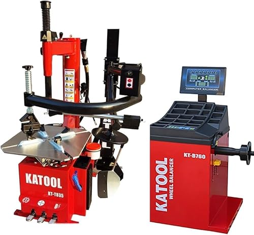 KATOOL Tire Changer Machine KT835 2.0HP 28&rdquo;in and Wheel Balancer KT-B760 Auto Measuring Ruler Laser Pointing Bead Blaster (835+760)