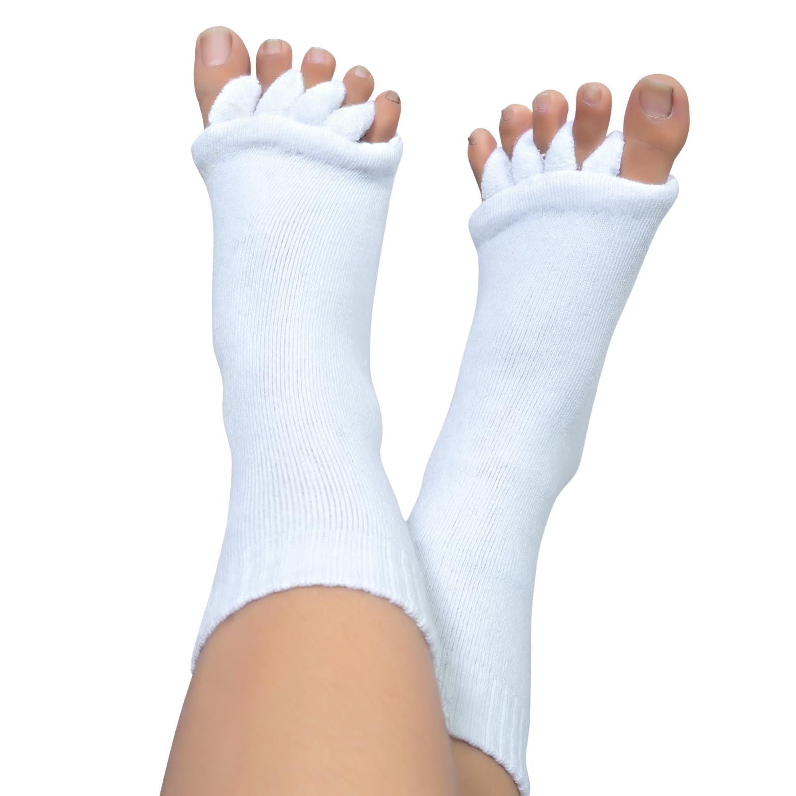 Foot Alignment Socks for Women & Men - Toe Separator Socks for Foot Pain Relief, Ease Bunion, Yoga, Hammer Toe, Plantar Fasciitis, Natural Shape - UK6-9 Size (White) (B0CZDZ819W) Amazon Price History, Amazon Price Tracker