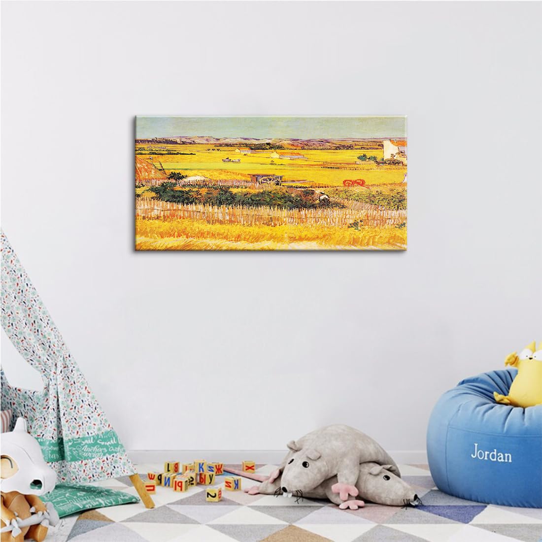 Amazon.co.jp: アートパネル ゴッホ 絵画 麦畑 油絵 絵画 黄色 アート